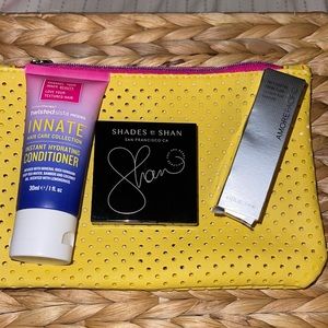 Makeup bag and products